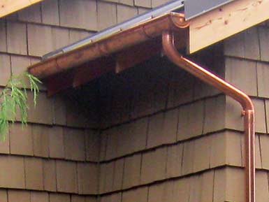 copper gutters installed by Woodinville gutter contractors